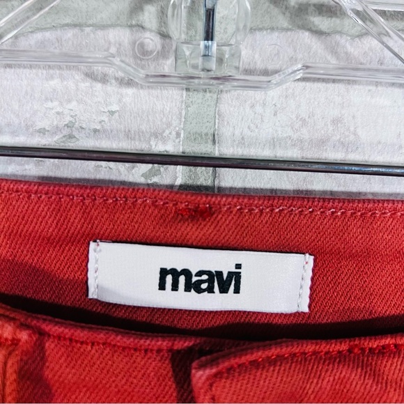 Mavi Barcelona High Rise Wide Leg Raw Hem Jeans in Orange Size 26 - Picture 7 of 10